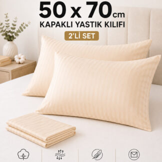 2'li Pamuk Saten Yastık Kılıfı 50x70 cm