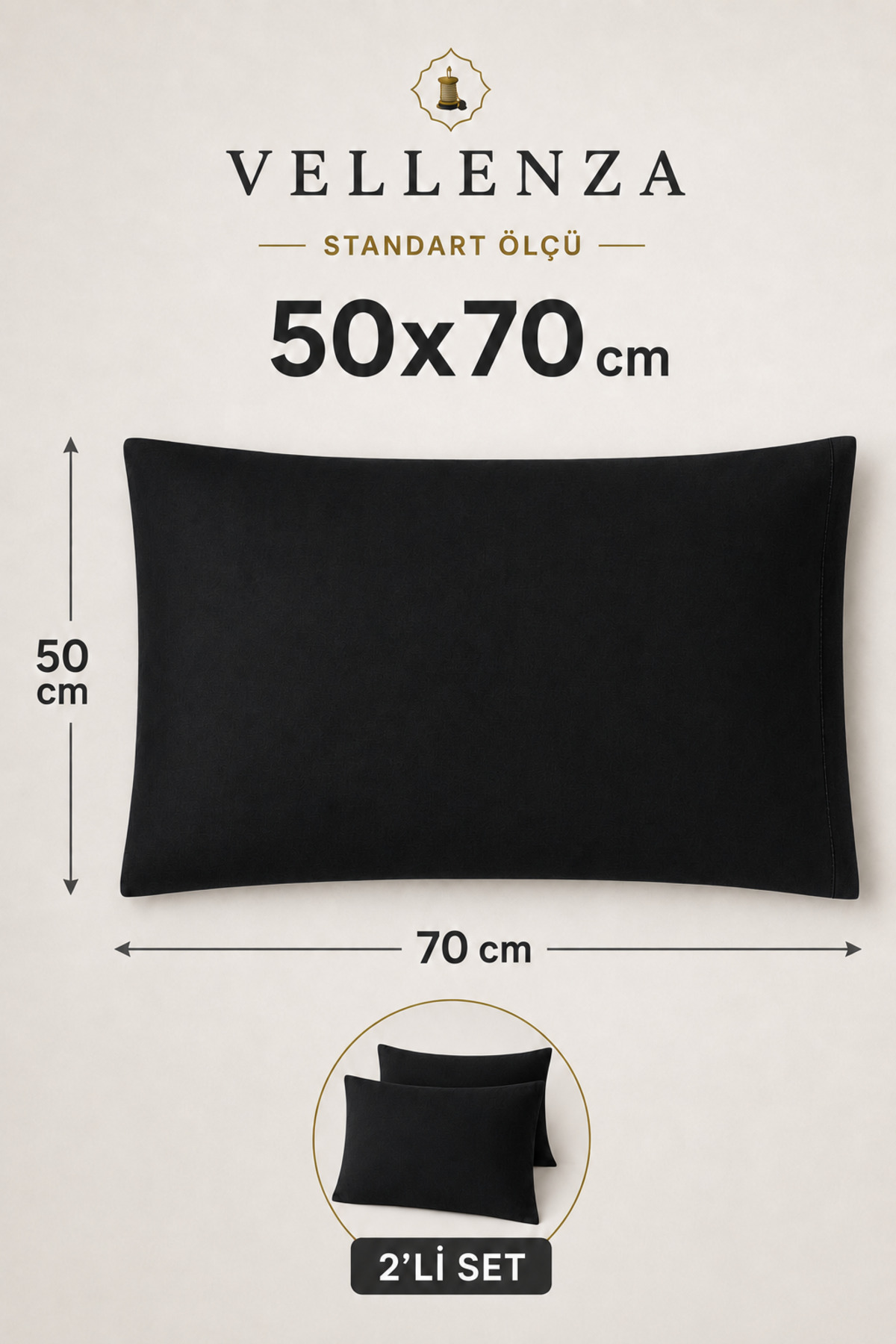 2'li Yastık Kılıfı 50x70 cm — Pamuk Polyester - Görsel 5