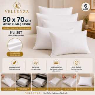 Silikon Elyaf Dolgulu Yastık 50x70 cm — Mikro Kumaş
