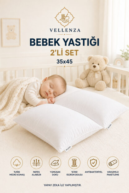 Bebek Yastığı 35x45 cm — Mikro Kumaş, 200 gr
