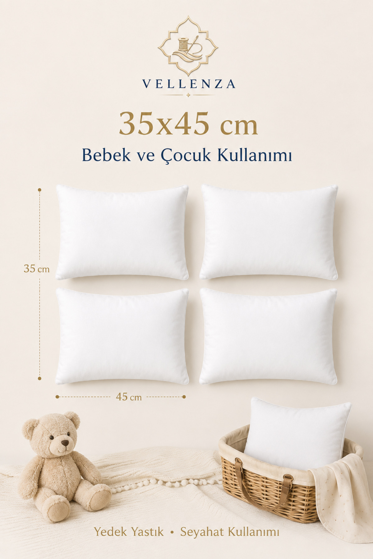 Bebek Yastığı 35x45 cm — Mikro Kumaş, 200 gr - Görsel 6