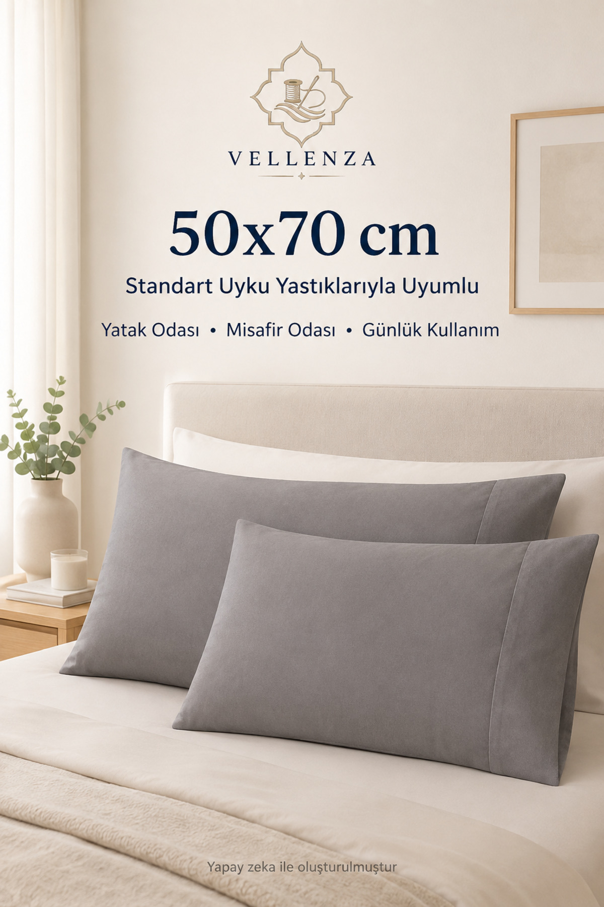 2'li Yastık Kılıfı 50x70 cm — Pamuk Polyester