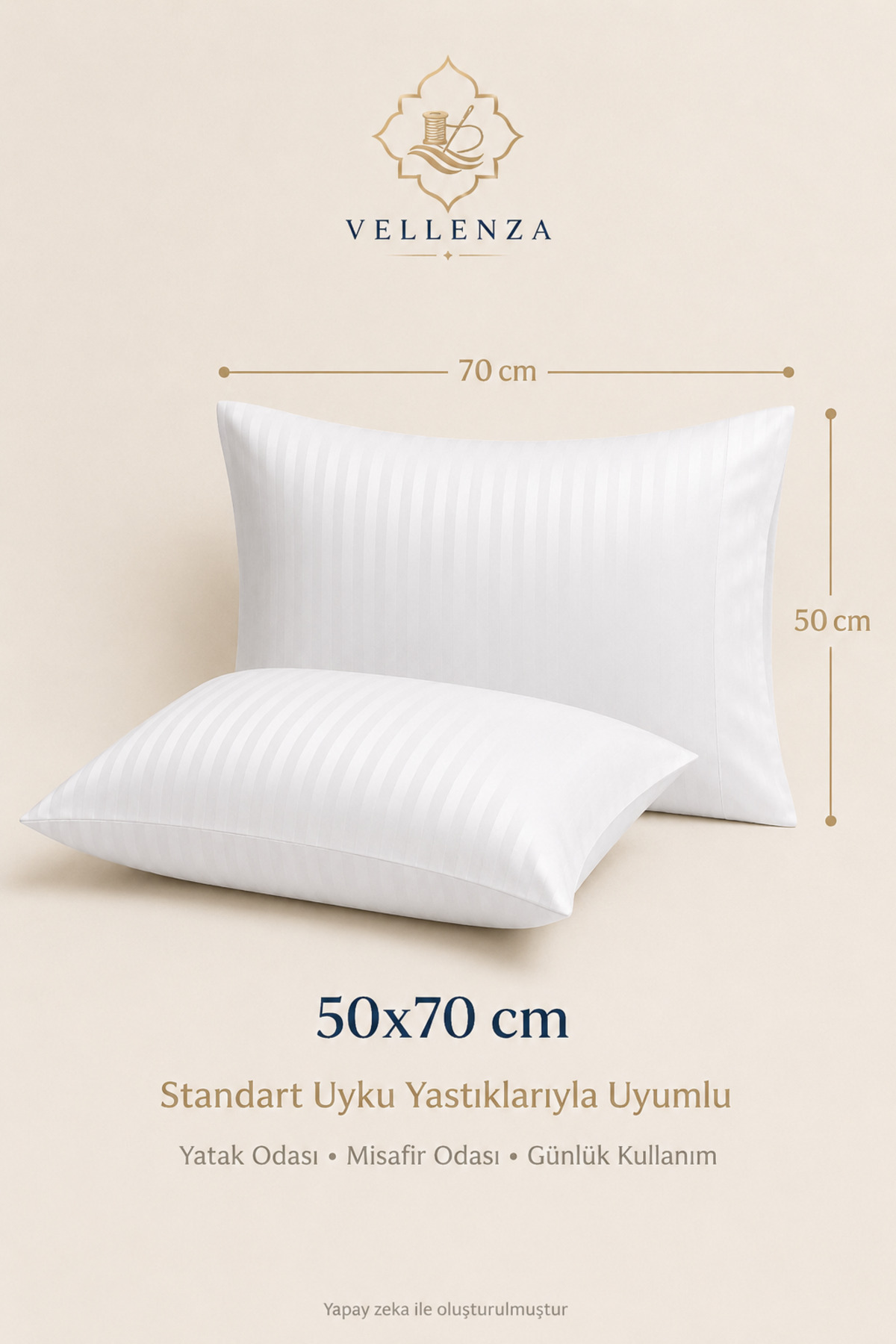 2'li Pamuk Saten Yastık Kılıfı 50x70 cm - Görsel 10