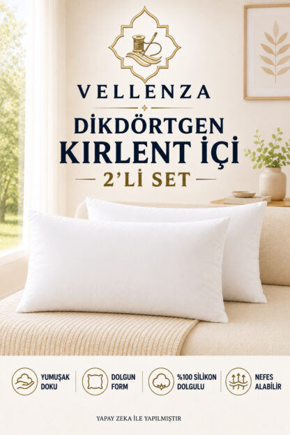 Dikdörtgen Kırlent İçi Dolgu Yastık — Silikon Elyaf