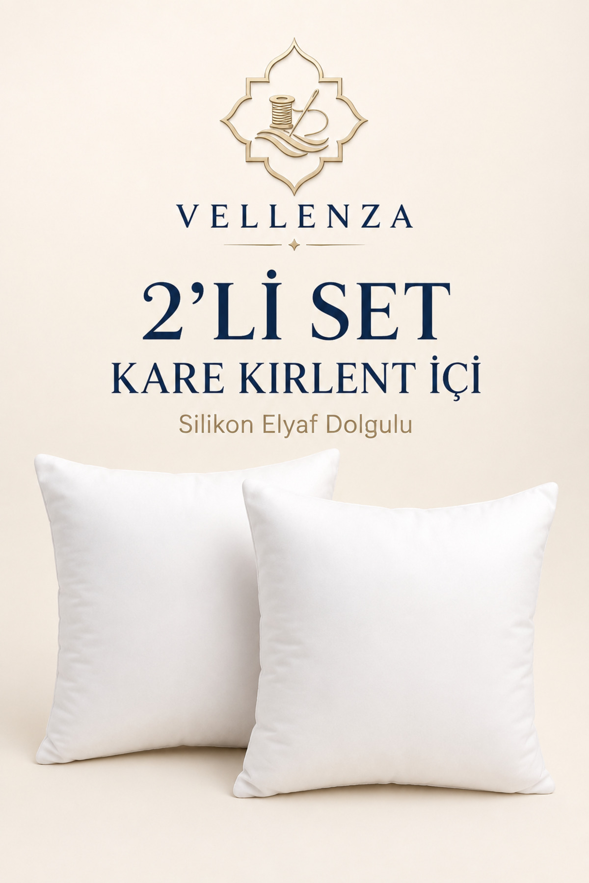 Kare Kırlent İçi Dolgu Yastık — Silikon Elyaf
