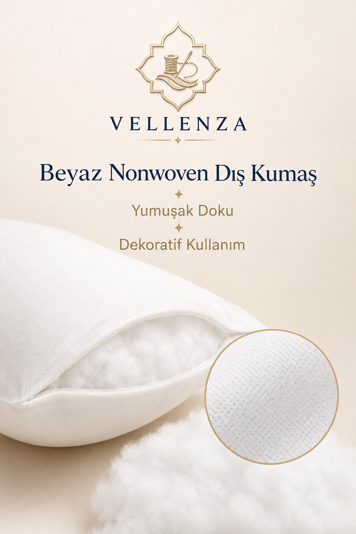 Kare Kırlent İçi Dolgu Yastık — Silikon Elyaf - Görsel 2