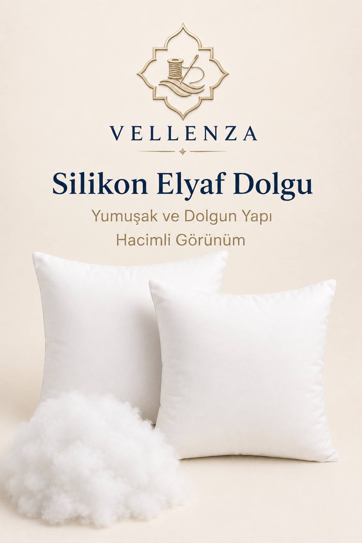 Kare Kırlent İçi Dolgu Yastık — Silikon Elyaf - Görsel 3