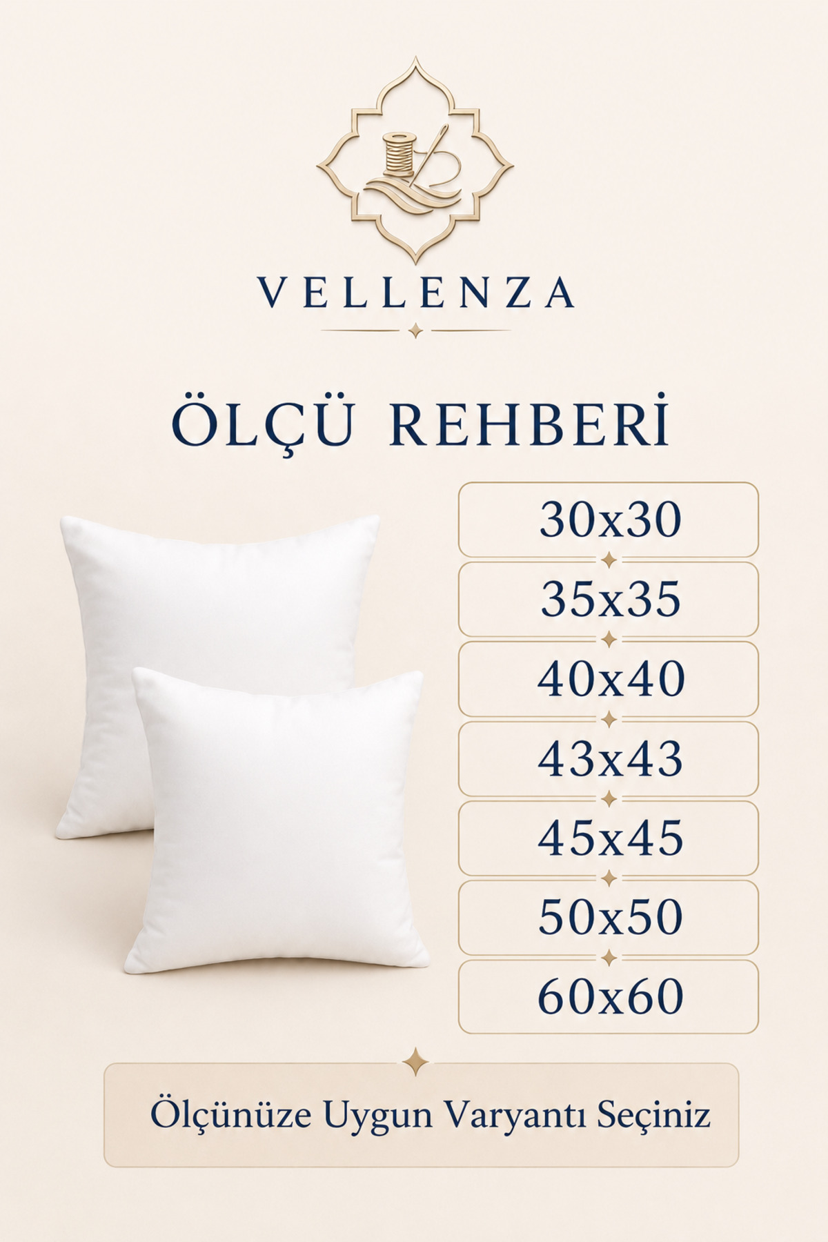 Kare Kırlent İçi Dolgu Yastık — Silikon Elyaf - Görsel 6