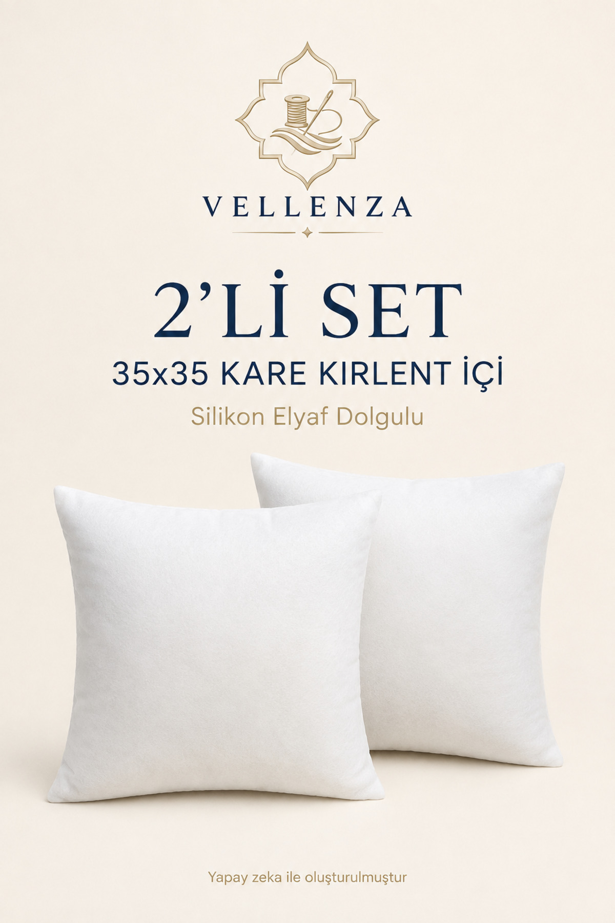 Kare Kırlent İçi Dolgu Yastık — Silikon Elyaf - Görsel 11