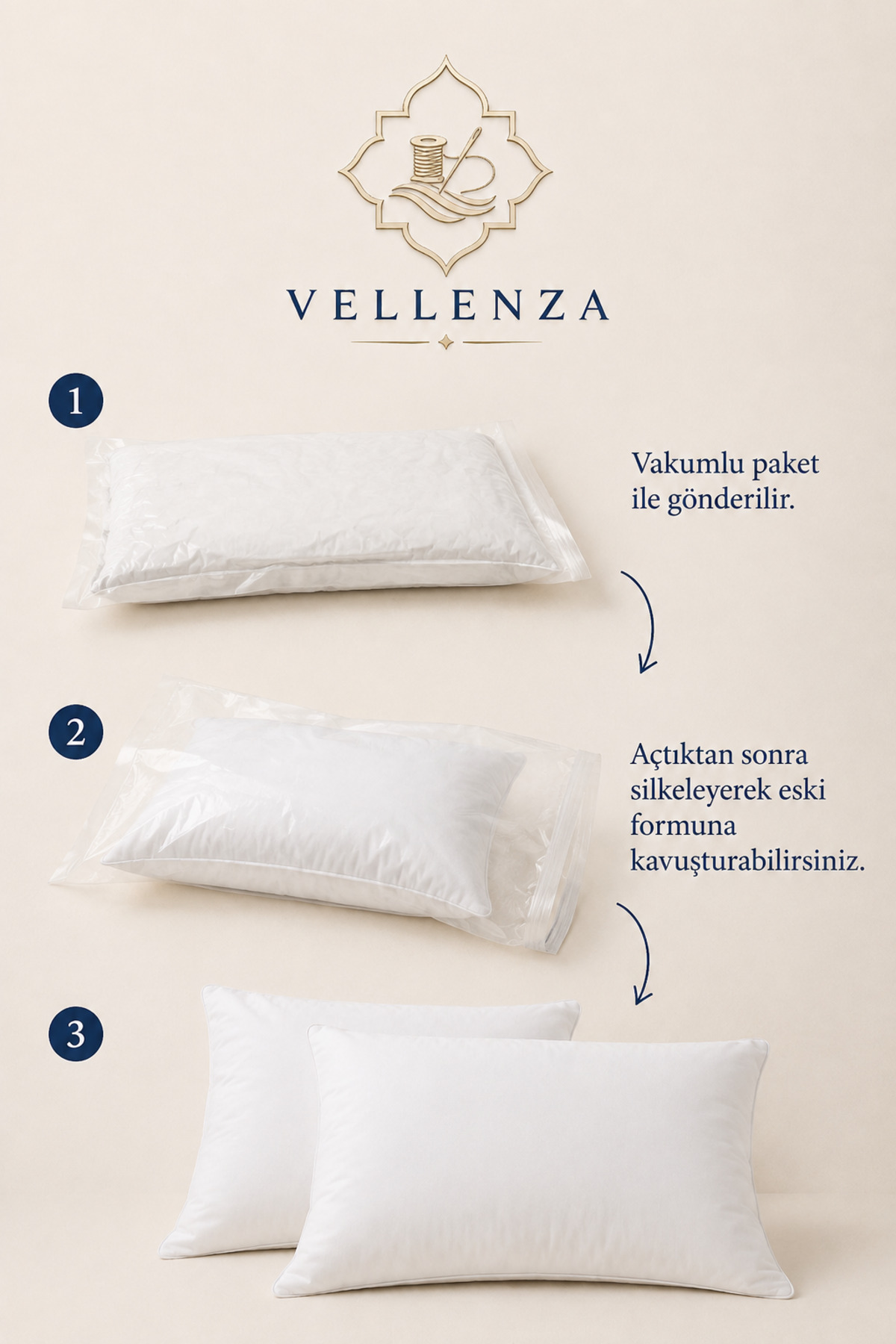 Silikon Elyaf Dolgulu Yastık 50x70 cm — Mikro Kumaş - Görsel 5