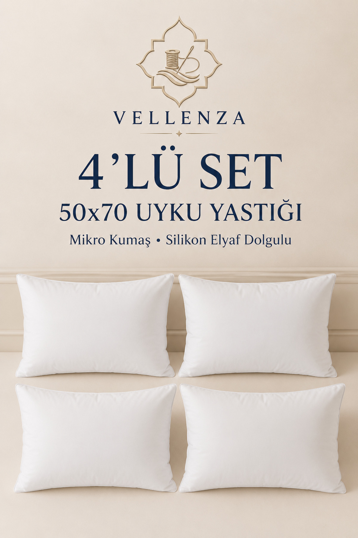 Silikon Elyaf Dolgulu Yastık 50x70 cm — Mikro Kumaş - Görsel 8