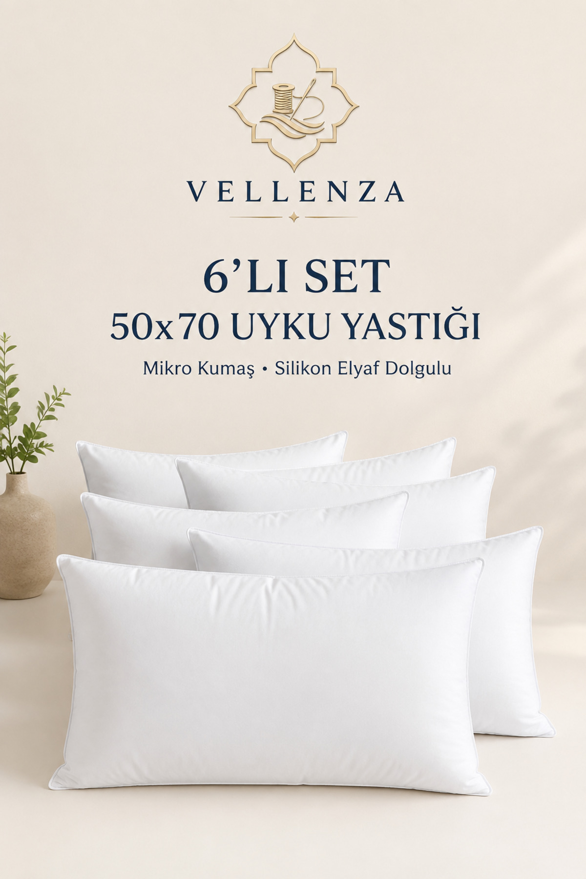Silikon Elyaf Dolgulu Yastık 50x70 cm — Mikro Kumaş - Görsel 9