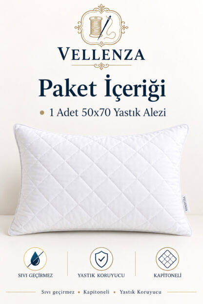 Sıvı Geçirmez Yastık Alezi 50x70 cm — Kapitoneli