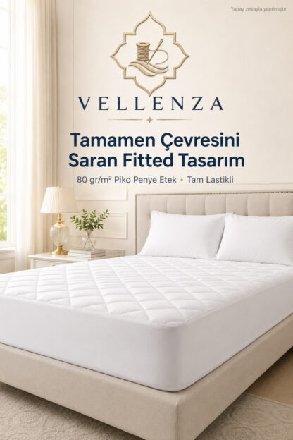 Sıvı Geçirmez Yatak Alezi — Kapitoneli, Tam Lastikli