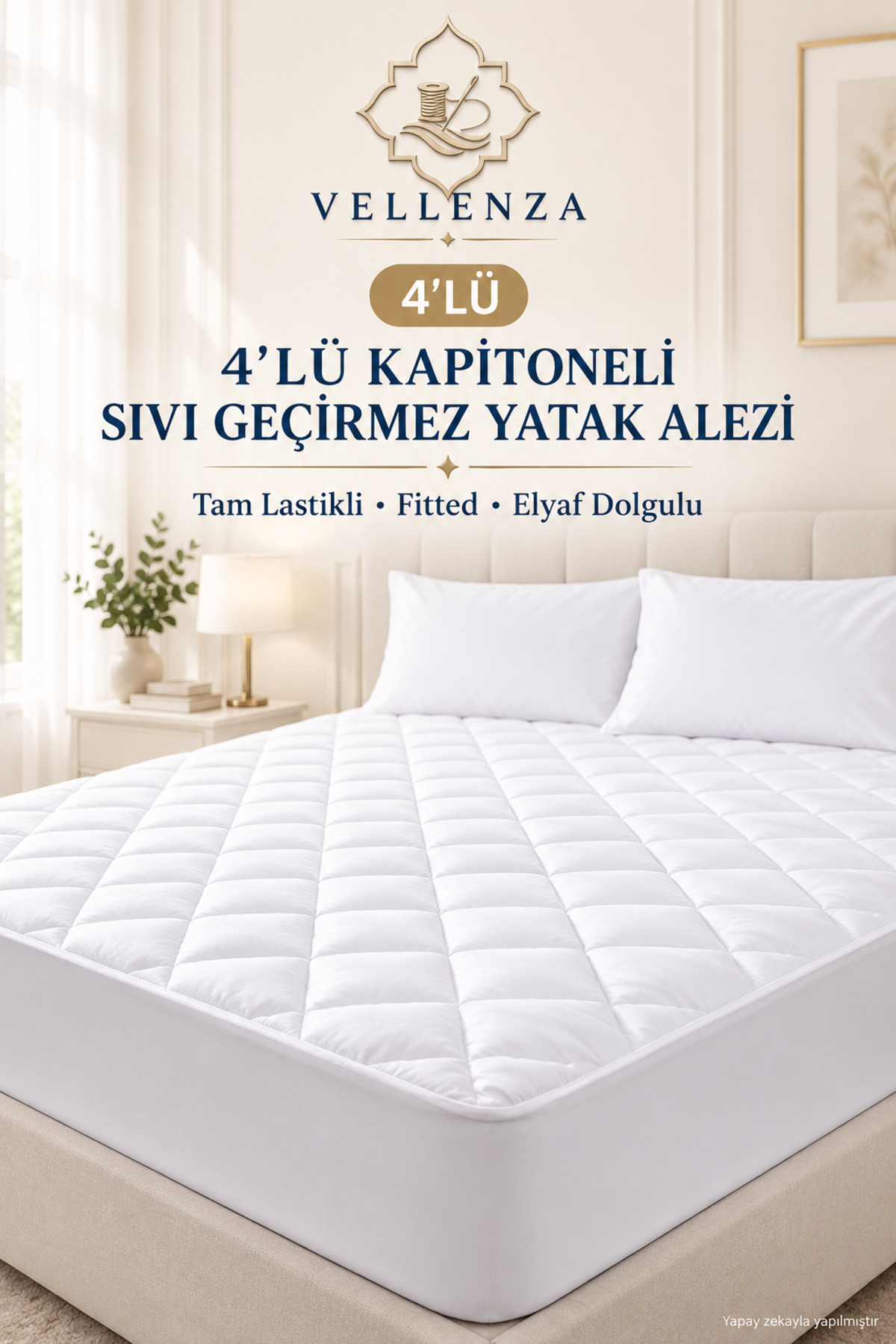 Sıvı Geçirmez Yatak Alezi — Kapitoneli, Tam Lastikli - Görsel 7